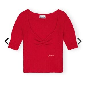 EUC- GANNI RED BRUSHED ALPACA TOP Sz XXS